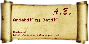 Andaházy Bató névjegykártya